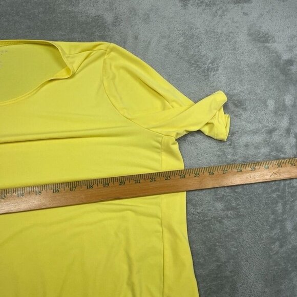 Susan Graver Yellow Modern Essentials Plus Size 1X Scoop Neck Top a1327 - Picture 3 of 8